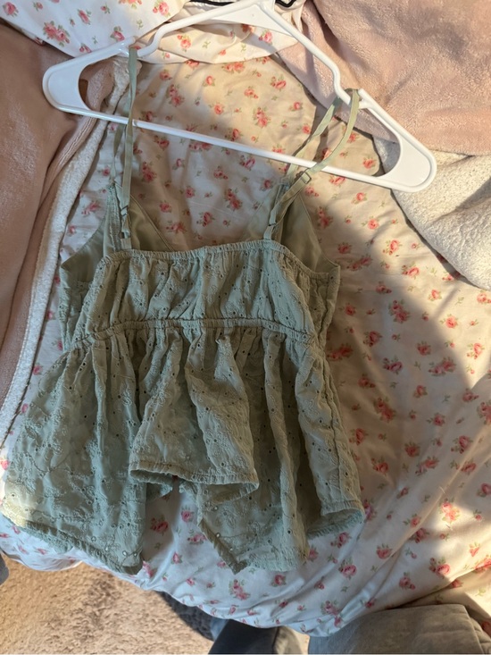 Hollister Tops - Hollister Mint Green Eyelet Ruffled Tank